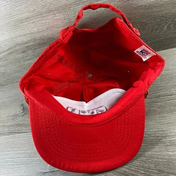 Vintage AJAX Captain StrapBack Hat NWOT Red/Gray - Picture 4 of 5